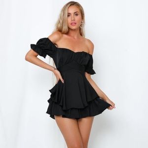 Black Silky Romper-Hello Molly